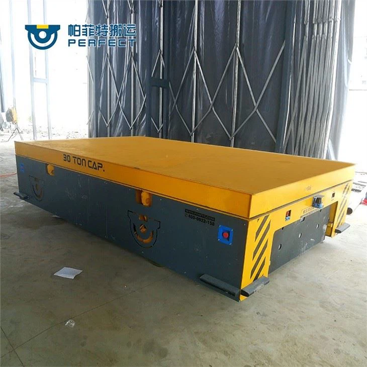 2021 New Railroad Transfer Car On Curved Rail Are Powered By Batteries.