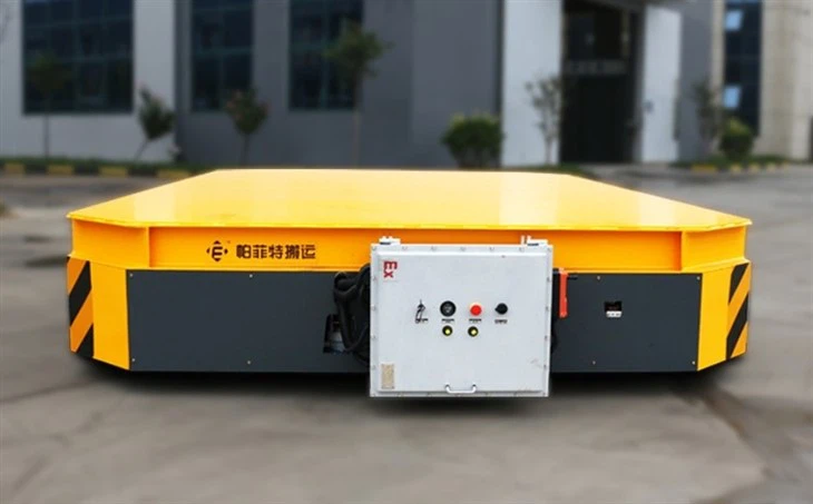 Motorized Rail Transfer Cart For Handling Heavy Material